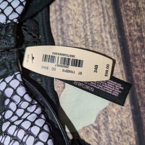 Victoria's Secret Very Sexy Merrywidow Lavender Black Lace Mesh 34B NEW - Picture 7 of 7